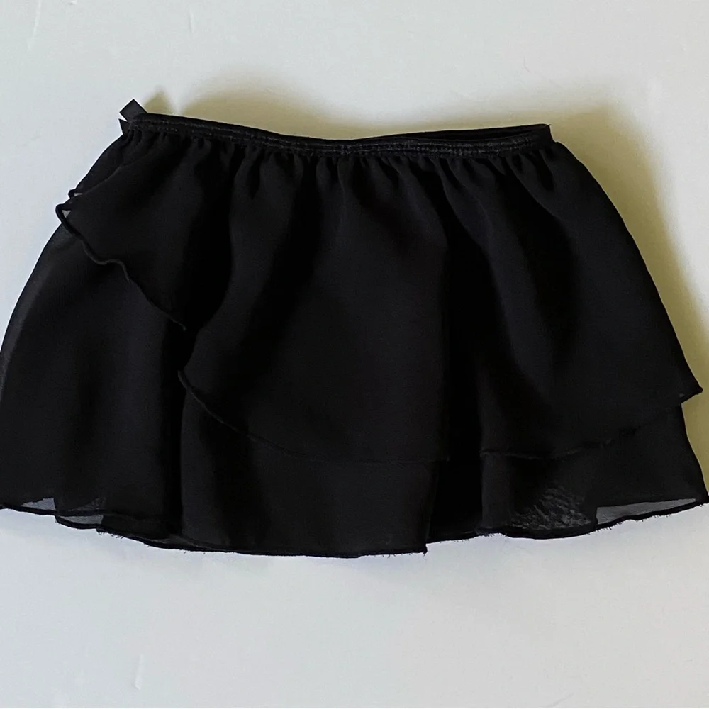 Black Ballet Skirt Size 4 5 XS Danskin Freestyle Elastic Waist EUC Dance Flowy